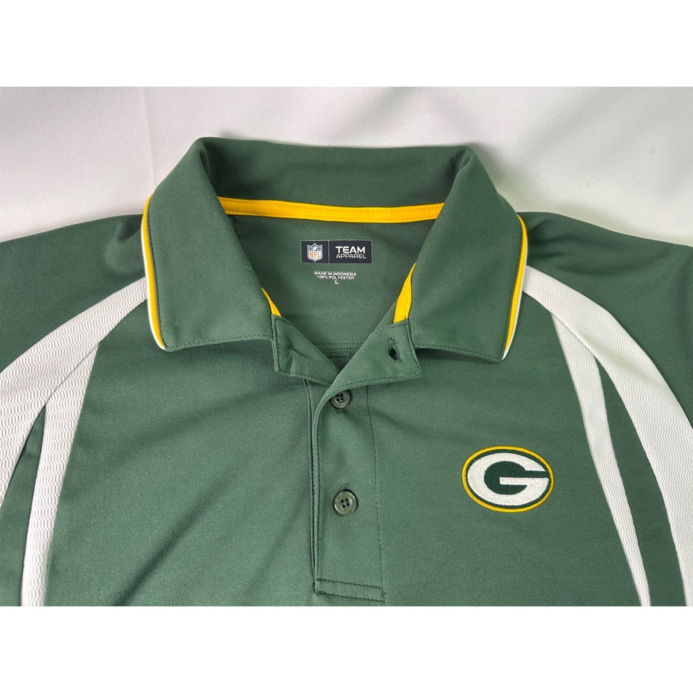 Green Bay Packers NFL Team Apparel Men's Large Green Polo Shirt Football